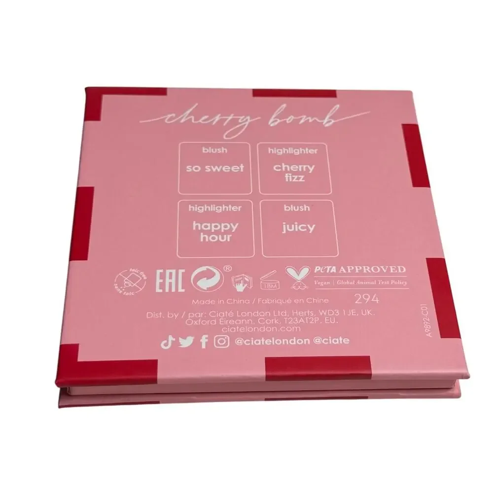 Ciaté London Cherry Bomb Blush And Highlighter Palette Vegan Light Medium‎